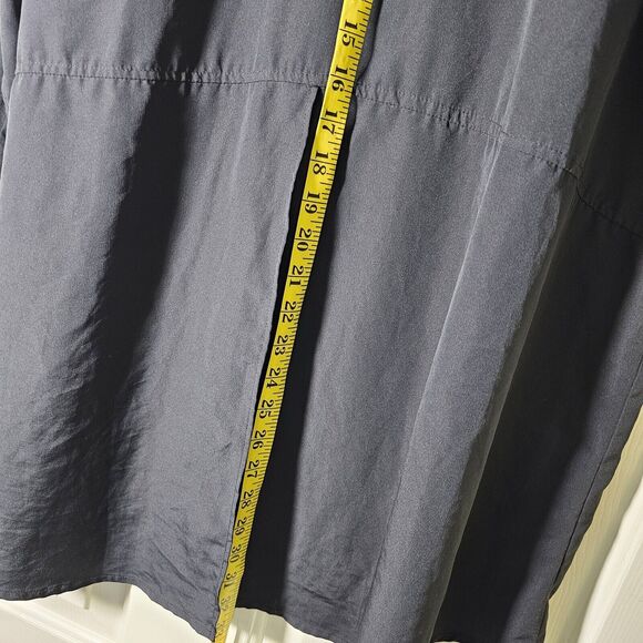 LANE BRYANT SLEEVELESS TUNIC TOP SZ 26 Black W/ Hidden Buttons Collar Split Back - Picture 10 of 11